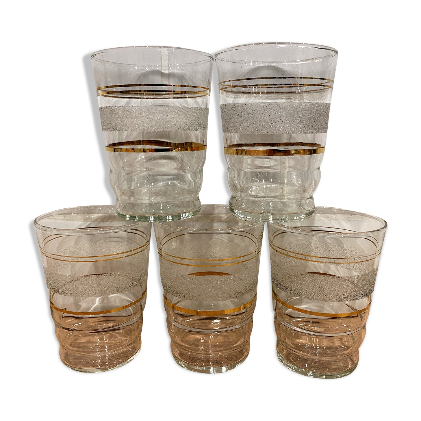 Set of 5 granite cup water glasses