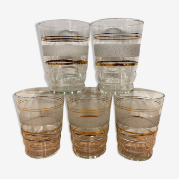 Set de 5 verres à eau gobelet granité