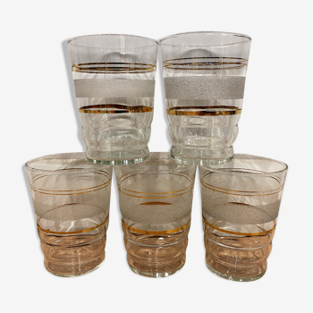 Set of 5 granite cup water glasses