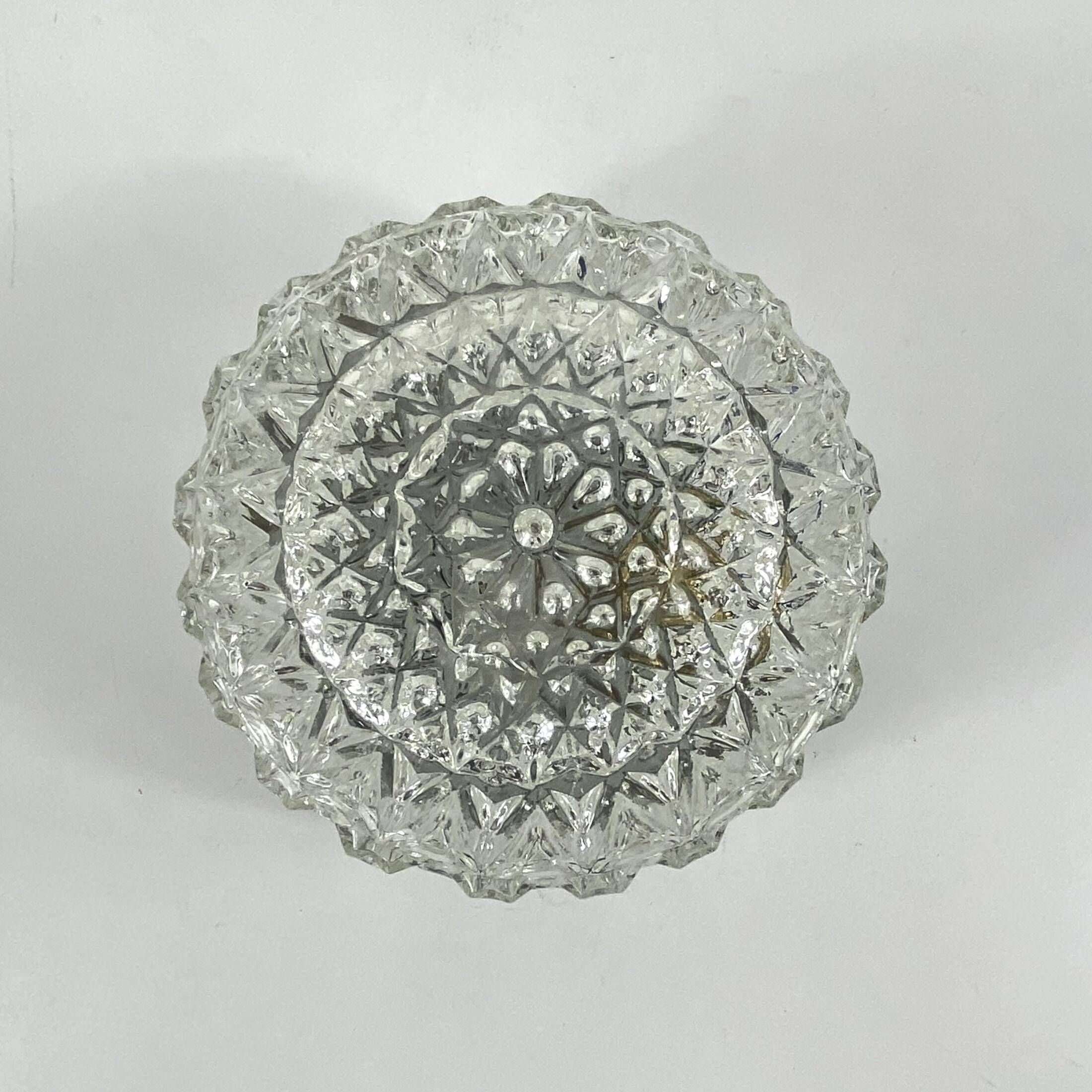 Wall light ceiling round glass minimalist 1970 1980 seventies eighties