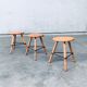 Industrial Low Tripod Stools, Belgium, 1950s, Set of 3