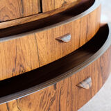 Compact danish corner cabinet in rosewood