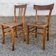 Set of 13 old art deco bistro chairs from the 1930s in light wood