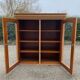 Louis Philippe 2-body sideboard renovated in raw wood with 2 glass doors