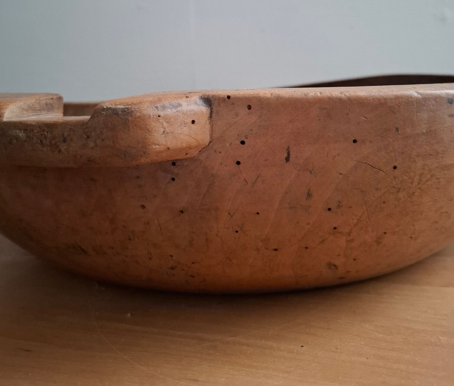 Large antique wooden bowl