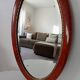 Antique oval mirror with bevelled glass