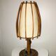 Lampe à poser vintage  rotin et tissu
