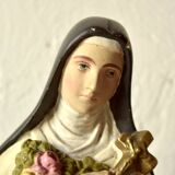 Statue of Saint Therese of Lisieux in plaster - signed Guido Casci - 43 cm