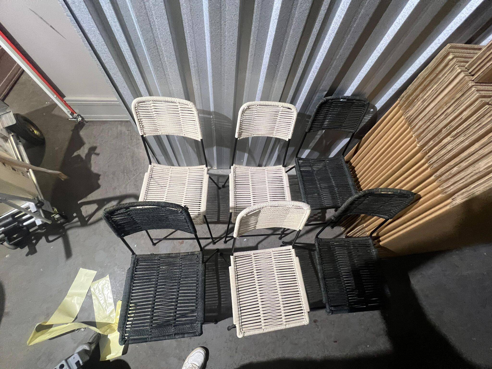 Set of 6 murgi caravan chairs 3 black 3 ivory