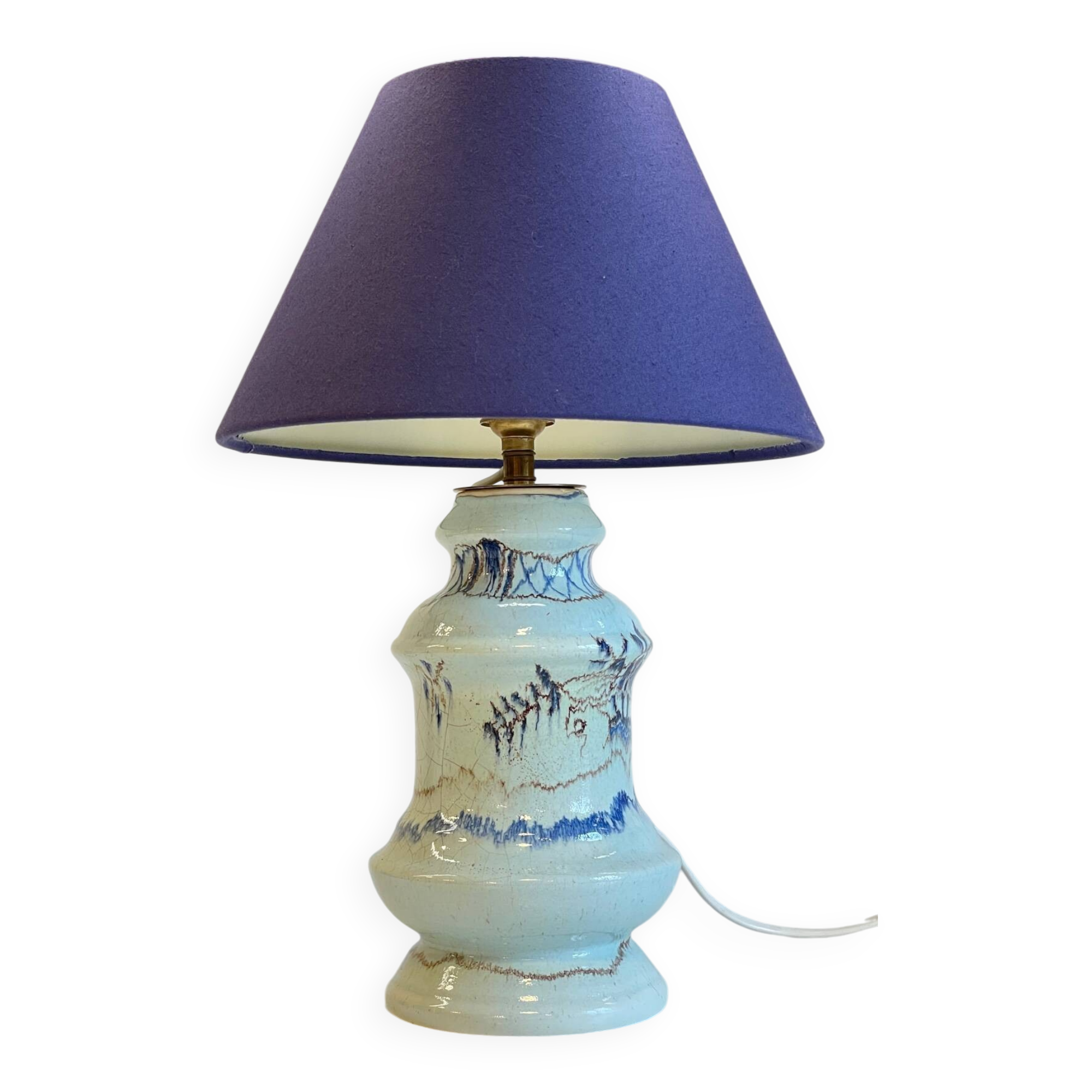 Chic blue ceramic vintage lamp
