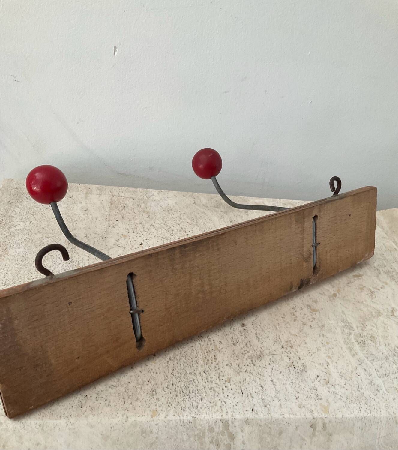 Vintage wooden coat rack from the 50s