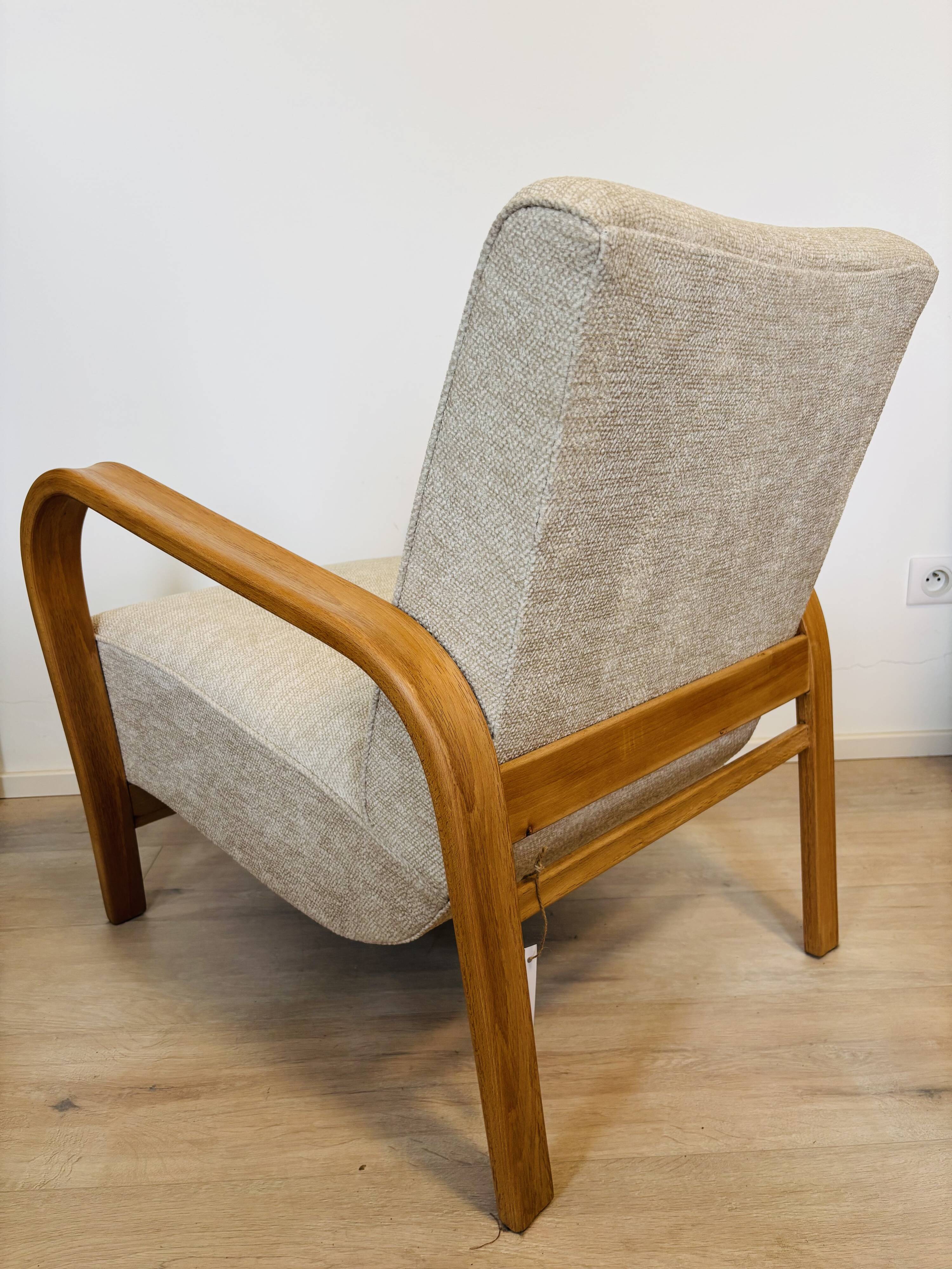 Art Deco Lounge Arm Chair by A. Kropacek & K. Kozelka,1960’s