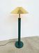 Lacquered metal floor lamp in green with a golden shade — Coolie shape — 1970s-80s
