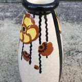 Art Deco cracked ceramic vase