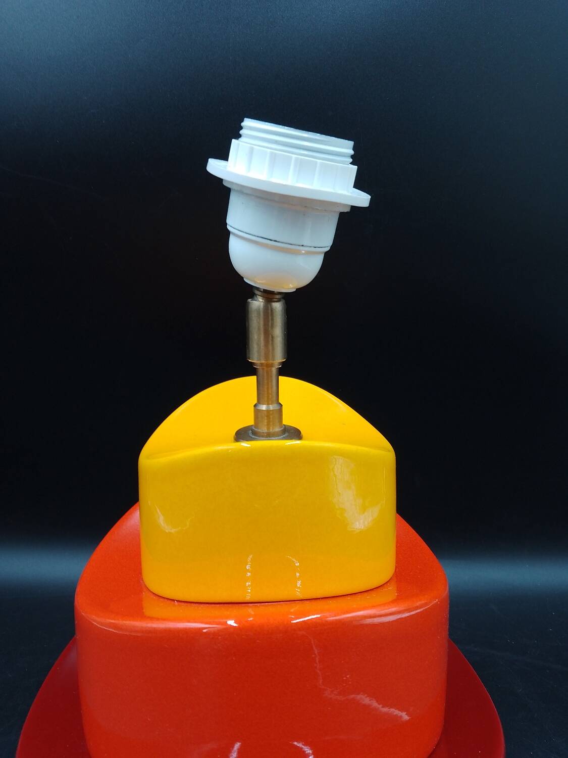 Kotska lamp model Gibus tricolor 1980 Memphis style Sun tangerine pepper
