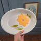 Vintage oval dish Made in Italy, hand-painted floral decoration