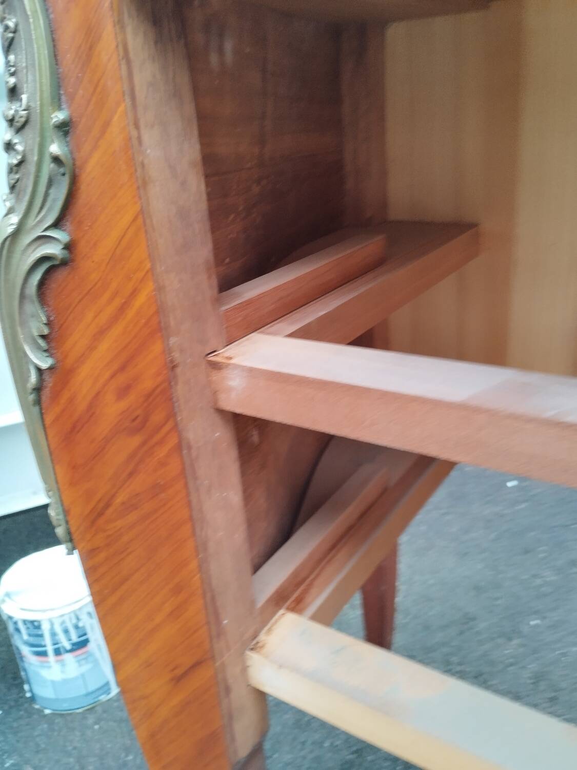 Old louis xv style marquetry chest of drawers