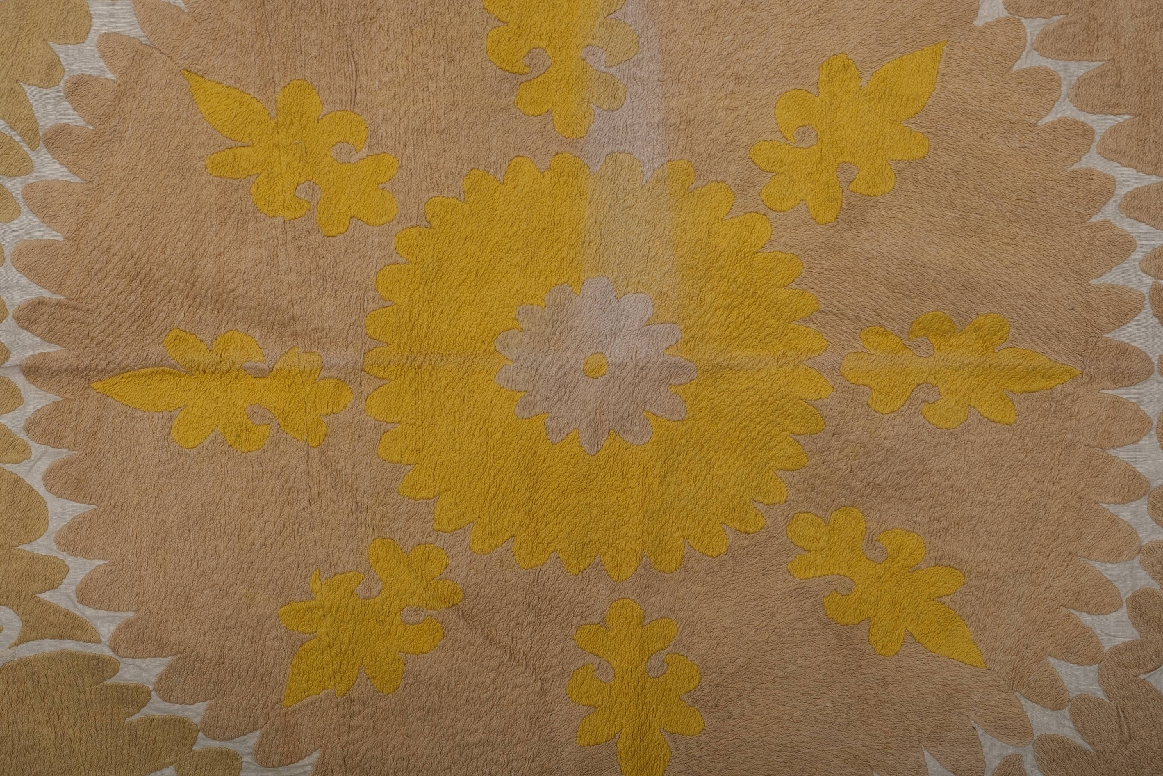 Hand knotted rug, vintage turkish rug 152x152 cm