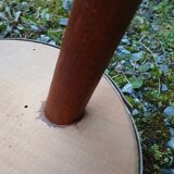Antique tripod stool in wood and cowhide