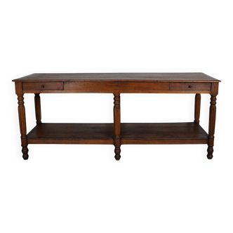 Antique oak 19th century French rustic console / drapers or side table