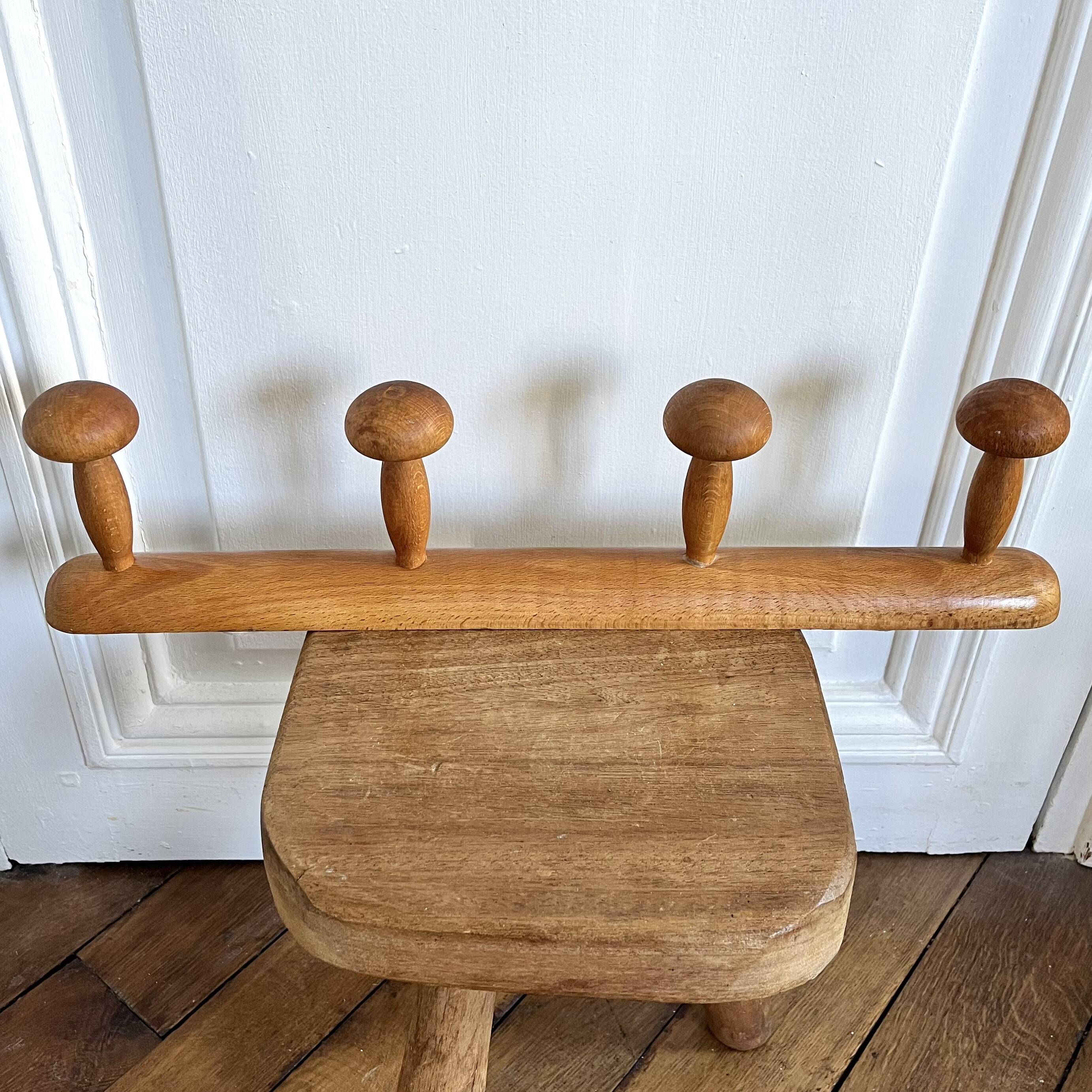 Vintage coat rack 4 mushrooms