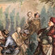 Fête dans le jardin, aquarelle encadrée fin XIXe
