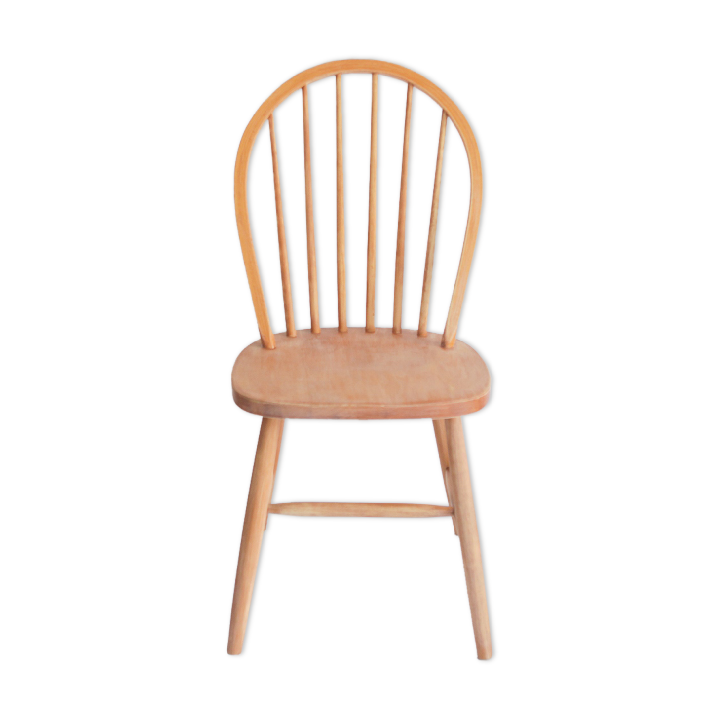 vintage chair with bars style ercol - natural wood