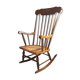 Brown and natural wood rocking chair 1970