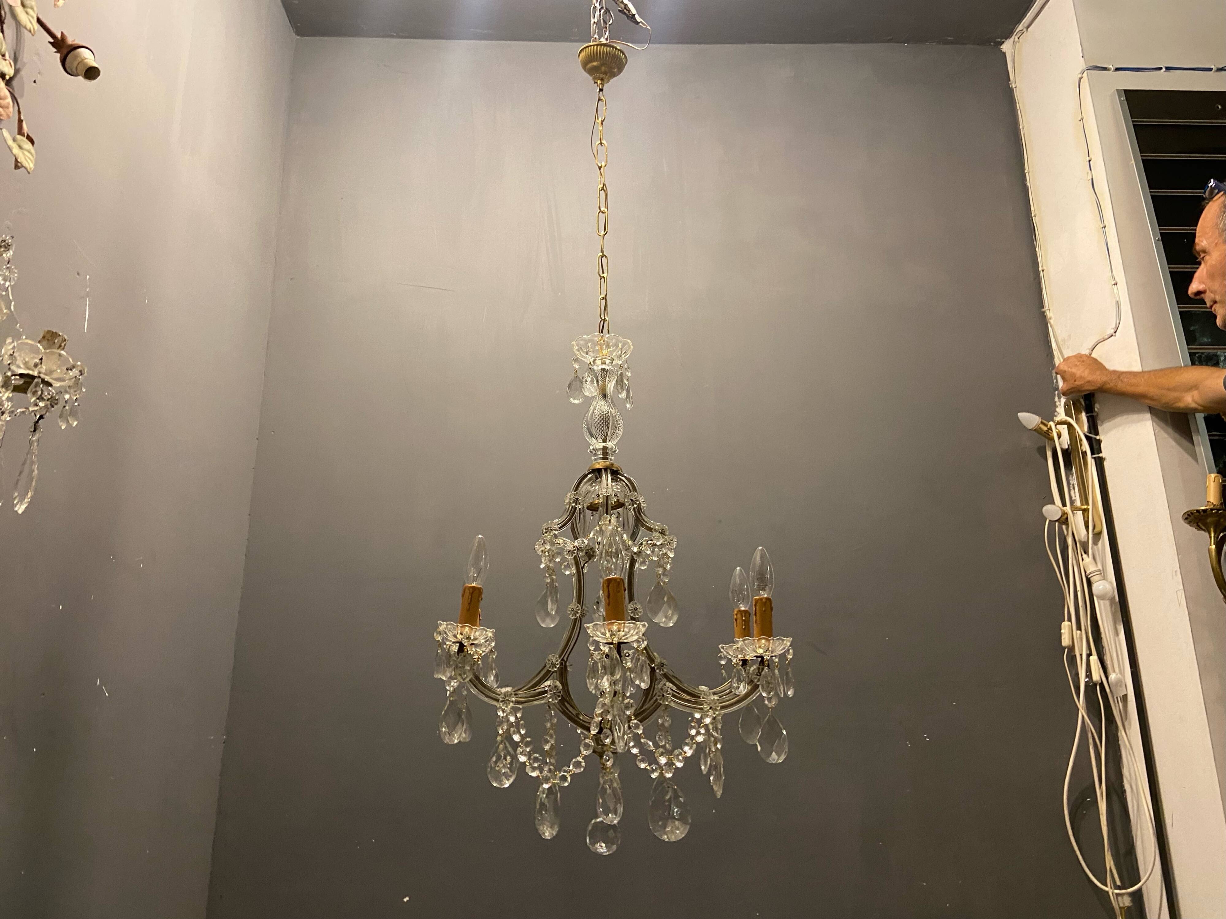 Lustre vintage en cristal 1950
