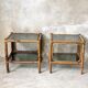 Pair of bedside tables or side tables in vintage 1980s rattan.