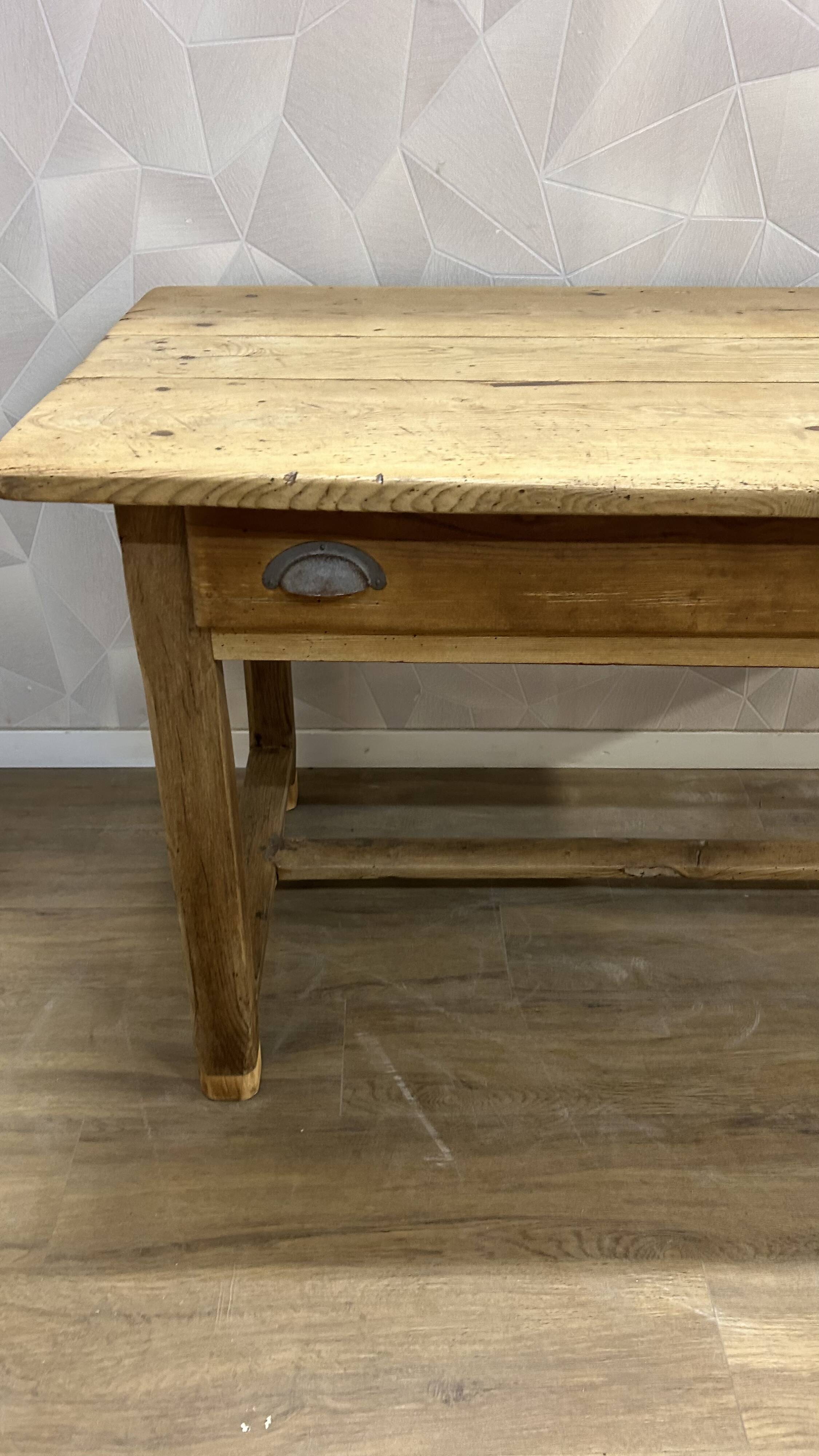 Genuine old farmhouse table stripped and varnished