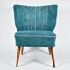 Cocktail vintage armchair, 60s, turquoise with pink edge, restored