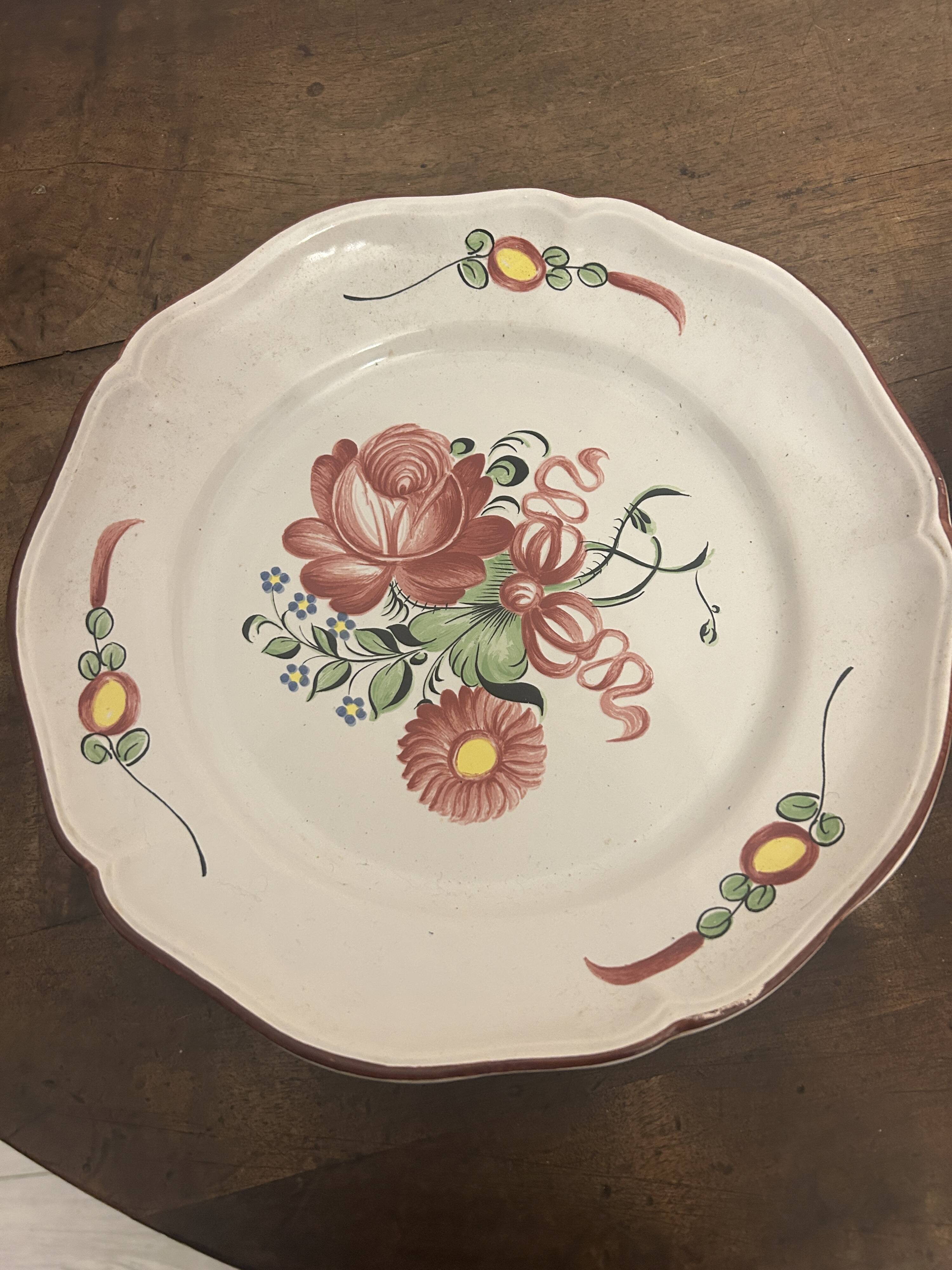 2 antique earthenware dishes from Les Islettes, 18th century