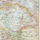 Old engraving 1898, Empire of Austria-Hungary, map • Lithograph, original illustration