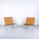 Imposing pair of leather and steel armchairs from the 1960s