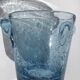 Ice bucket Biot glass blown mouthbug bubbled light blue
