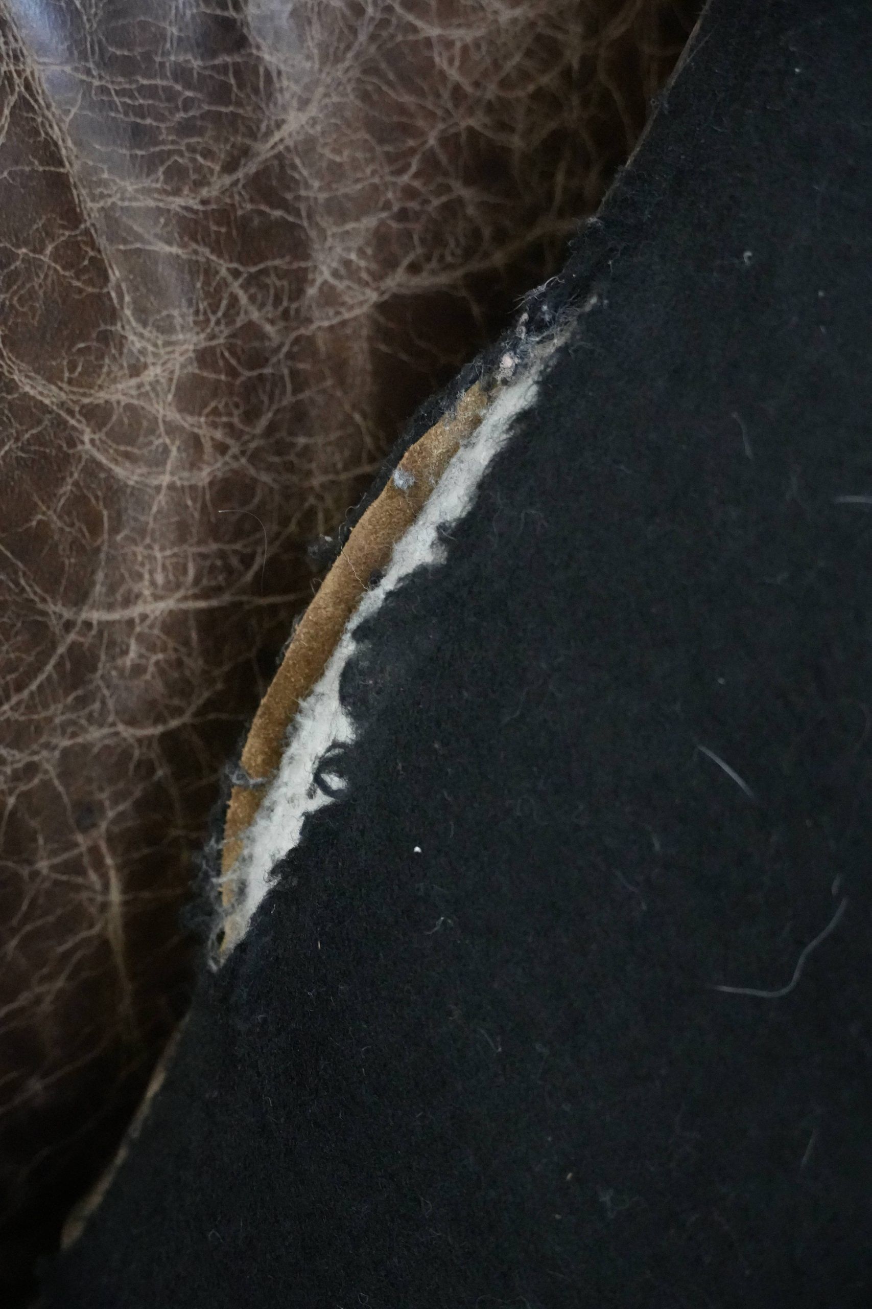 Very comfortable set of two vintage cowhide leather armchairs