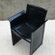 Tito Agnoli Italian black leather design chair