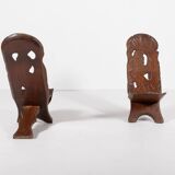 Paire de chaises africaines sculptées vintage
