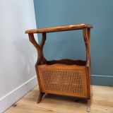 Revue door and end table in wood and canework