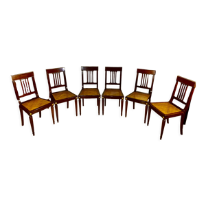 6 chaises style Louis - acajou massif