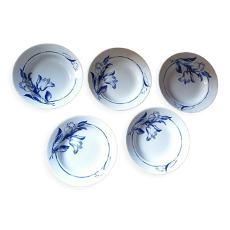 Lot de 5 assiettes creuses St Amand en céramique