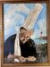 Huile sur toile "Bigoudène au port, XXe siècle