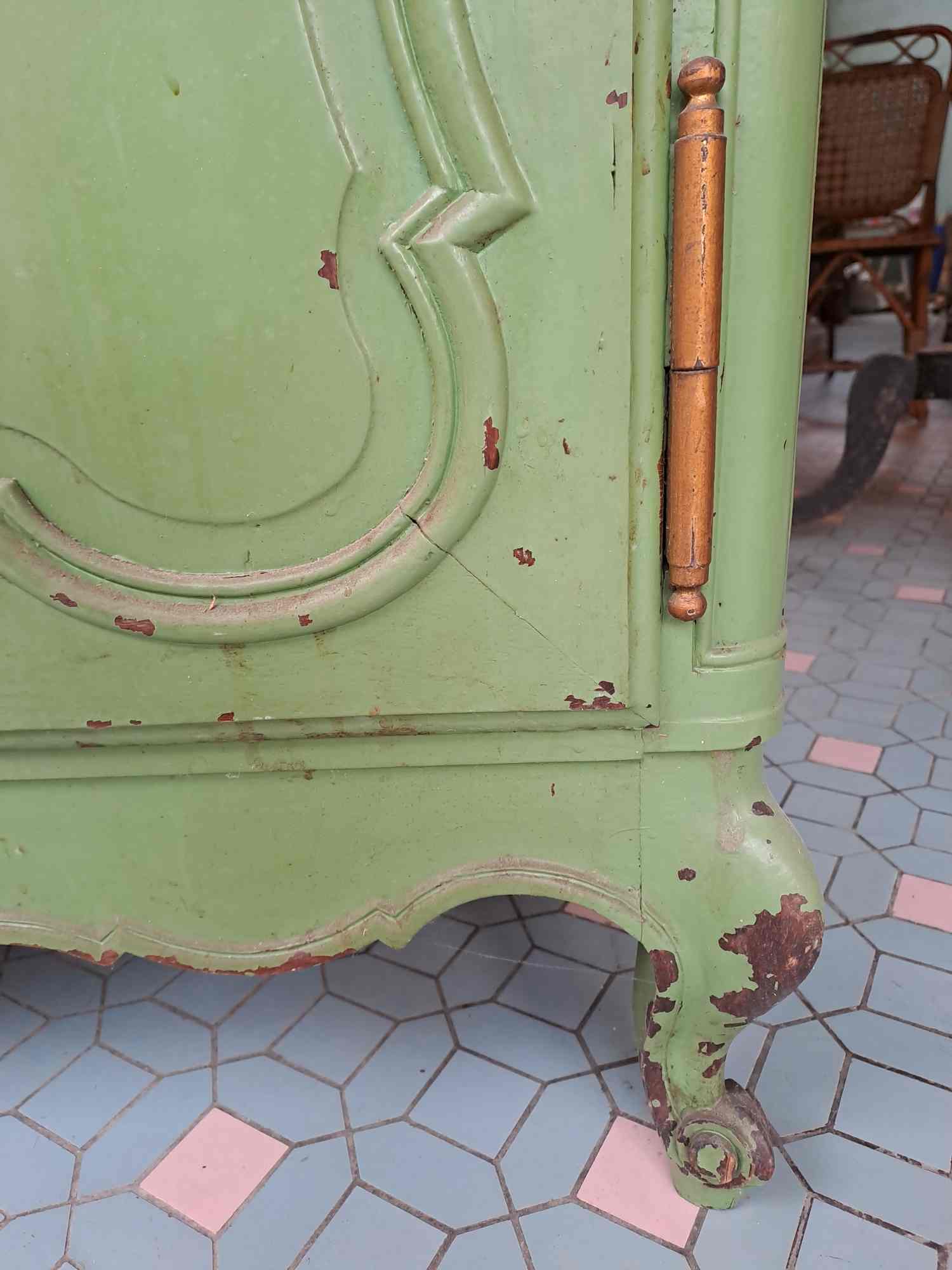 Small sideboard Louis XV look industrial workshop