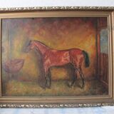 Peinture victorienne anglaise représentant un cheval alezan