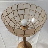 Gold metal and mother-of-pearl lamp from the 70s