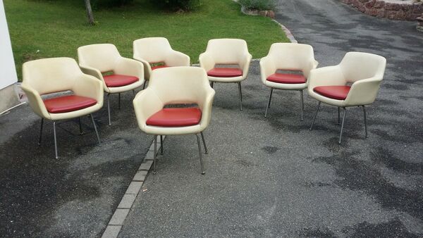 7 chaises fauteuils modernistes 70s pop loft Froscher Kg