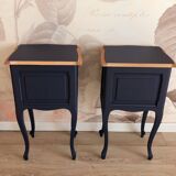 Pair of Louis XV style bedside tables, Sèvres Blue
