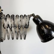 Industrial Black Scissor Wall Lamp, 1950s