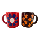 Set of 2 vintage West Germany ceramic mugs
